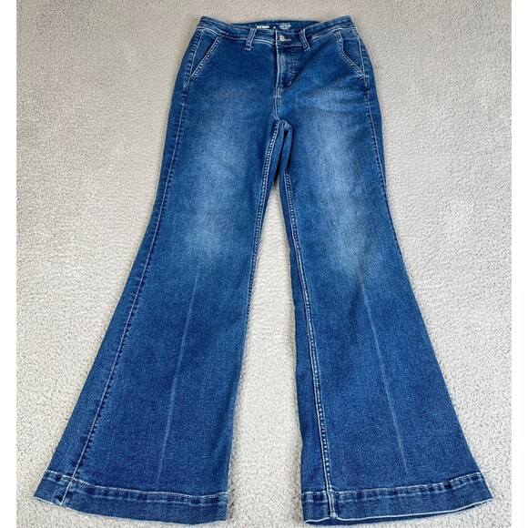 Old Navy Flare Trouser Jeans Women 10 Extra High Rise Denim 29 x 30 Y2K Style - Picture 1 of 11